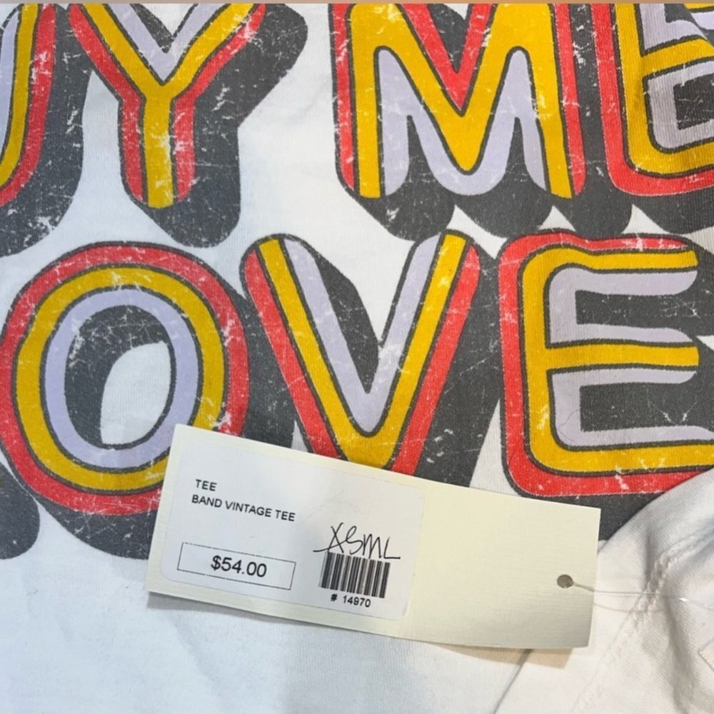 NWT Recycled Karma Can't Buy Me Love White Graphic Cotton Oversized T-Shirt XS - Picture 6 of 7